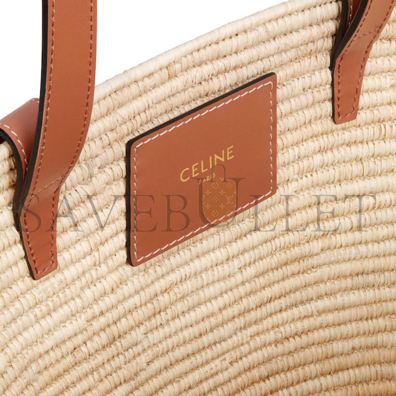 CELINE CLASSIC PANIER SMALL BRAIDED TRIOMPHE IN RAFFIA AND CALFSKIN 117022FWB.04LU (42*21.5*12cm) CELINE CLASSIC PANIER SMALL BRAIDED TRIOMPHE IN RAFFIA AND CALFSKIN 117022FWB.04LU (42*21.5*12cm)